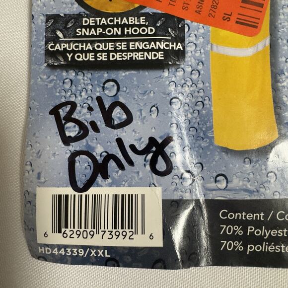 Premium Men's Polyester Rainsuit Bib 2XL HD44339 Adjustable Should Straps - Picture 7 of 8